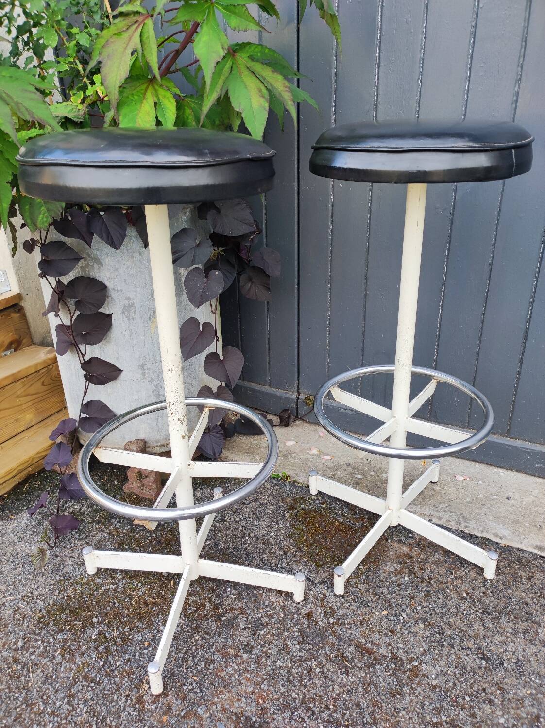 Two beautiful vintage bar stools
