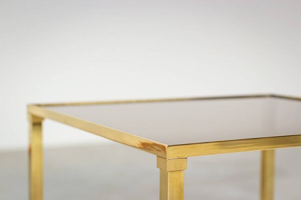 Tables d'appoint à structure en laiton 1970 France circa 1970