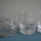 3 Vannes crystal whisky glasses vintage French crystal glasses set