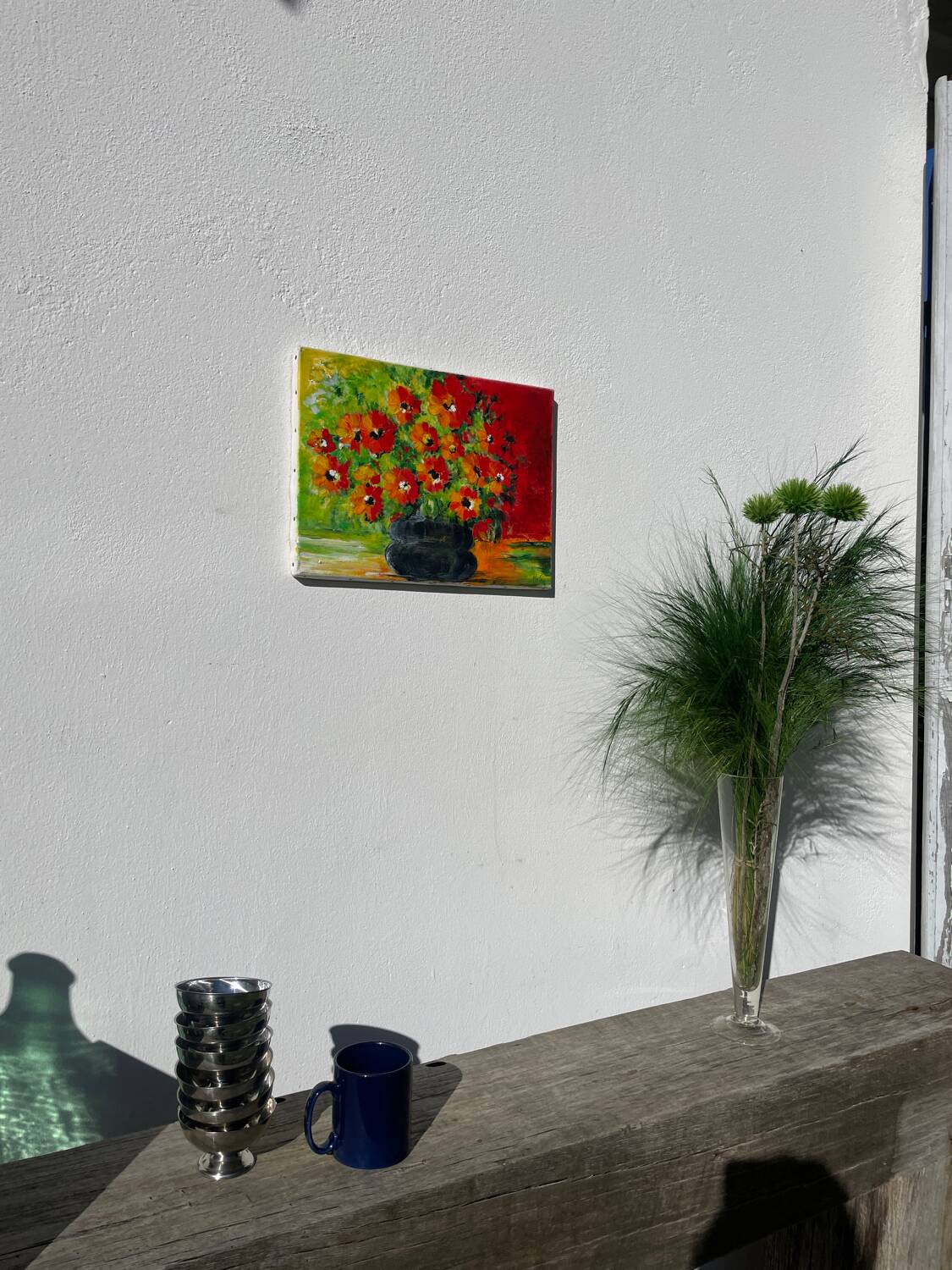Bouquet de fleurs huile sur toile tableau