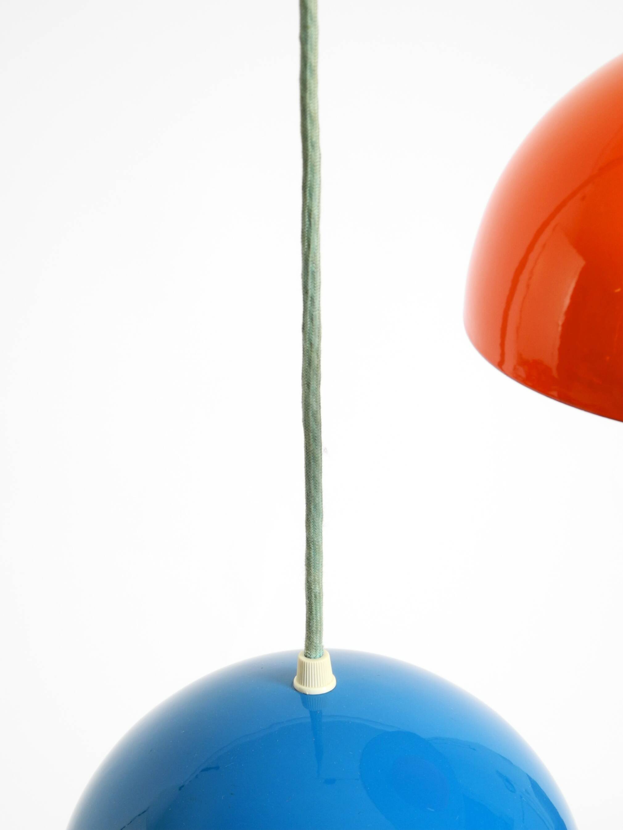 enamelled double shade Flower Pot pendant lamp by Verner Panton for Poulsen