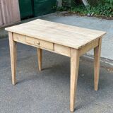 Renovated Parisian desk in solid wood with drawer