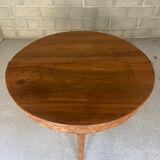 Antique table in folding round walnut