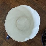 Set of two large Lunéville cups and saucers