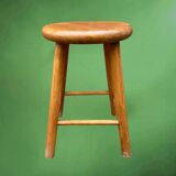Vintage solid wood stool – 4 legs – Scandinavian style