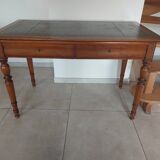 Wooden desk, leather top, extensions