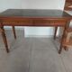Wooden desk, leather top, extensions