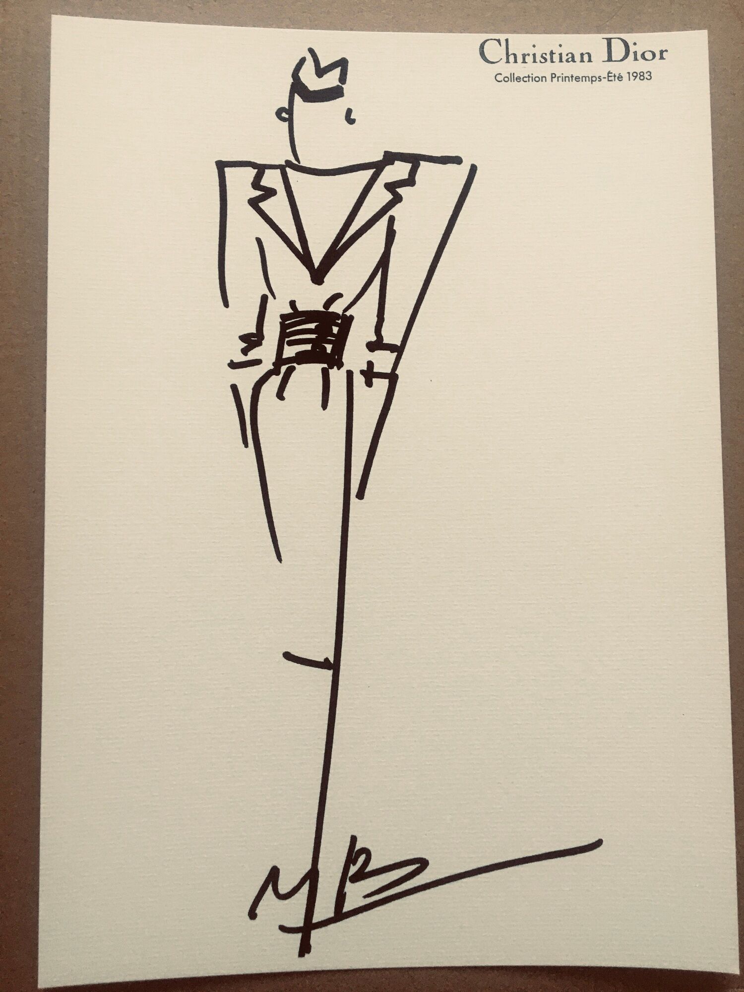 Illustration Christian Dior  de mode de presse collection printemps-été 1983