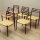 Set of six mahogany chairs, Danish design, 1960s, designer: Niels Otto Møll