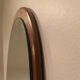 Round vintage Scandinavian mirror in teak - 60s - 47.5x47.5cm
