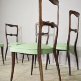 Set of 4 beech wood chairs from the 1950s