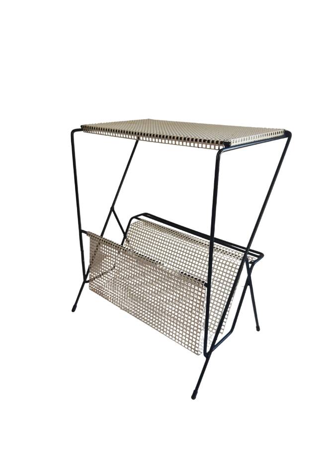 Side table with integrated magazine rack Tjerk Reijenga Pilastro 1950s