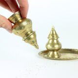 Salière et poivrière en laiton, années 1970