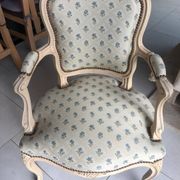 Paire de fauteuil laqué de style Louis XV