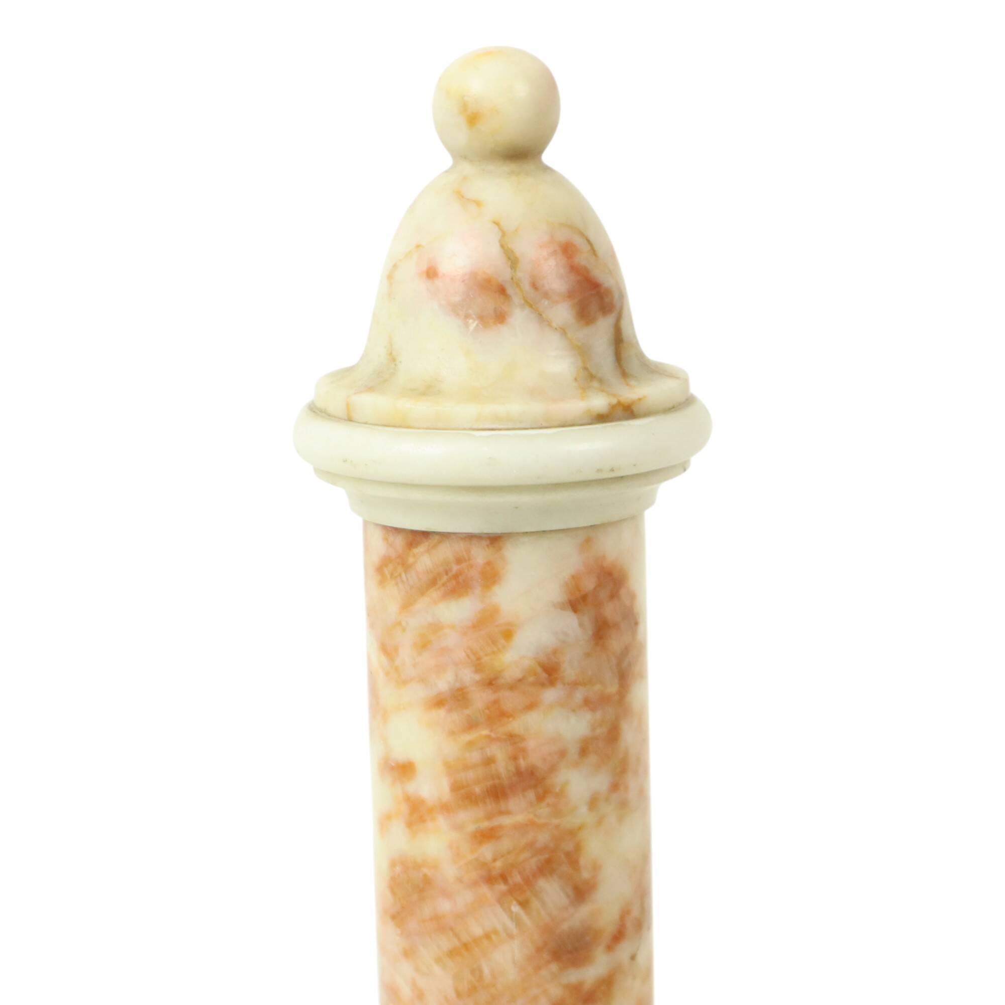 Set of 2 Decorative Marble Pillars Columns Classic 35cm