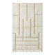 White Moroccan rug with a graphic pattern.