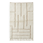 Tapis marocain blanc à motif graphique