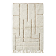 Tapis marocain blanc à motif graphique