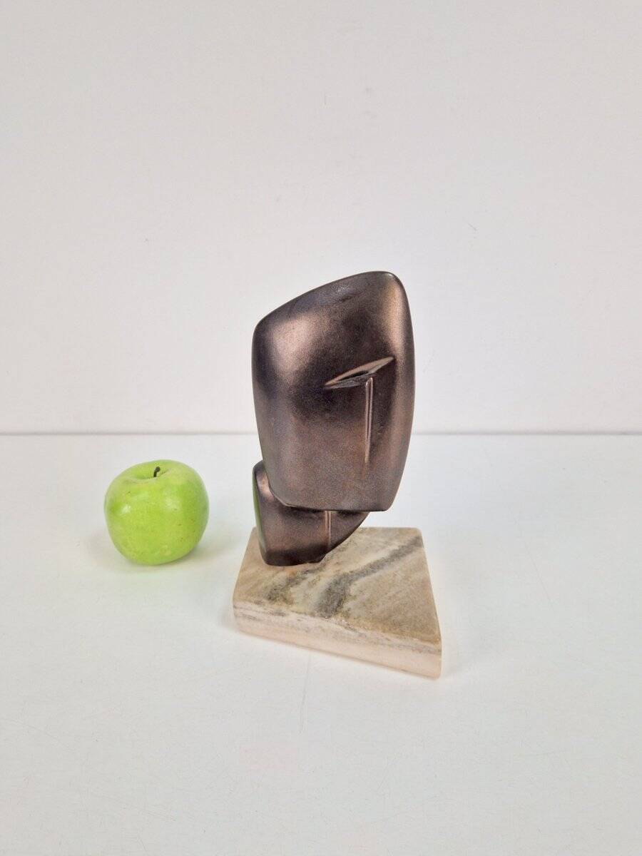 Sculpture abstraite vintage sur socle en marbre, années 1960