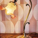 Pink tulip brass lamp