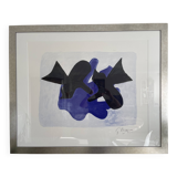 Screen print signed g. braque with custom frame – large format 135x110 cm