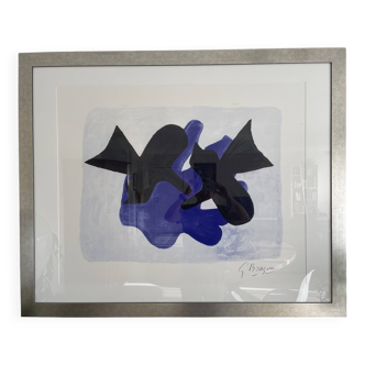 Sérigraphie signée g. braque avec encadrement sur mesure – grand format 135x110 cm