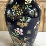 Old vase baluster enamelled lamp Boch Frères Keramis Belgium