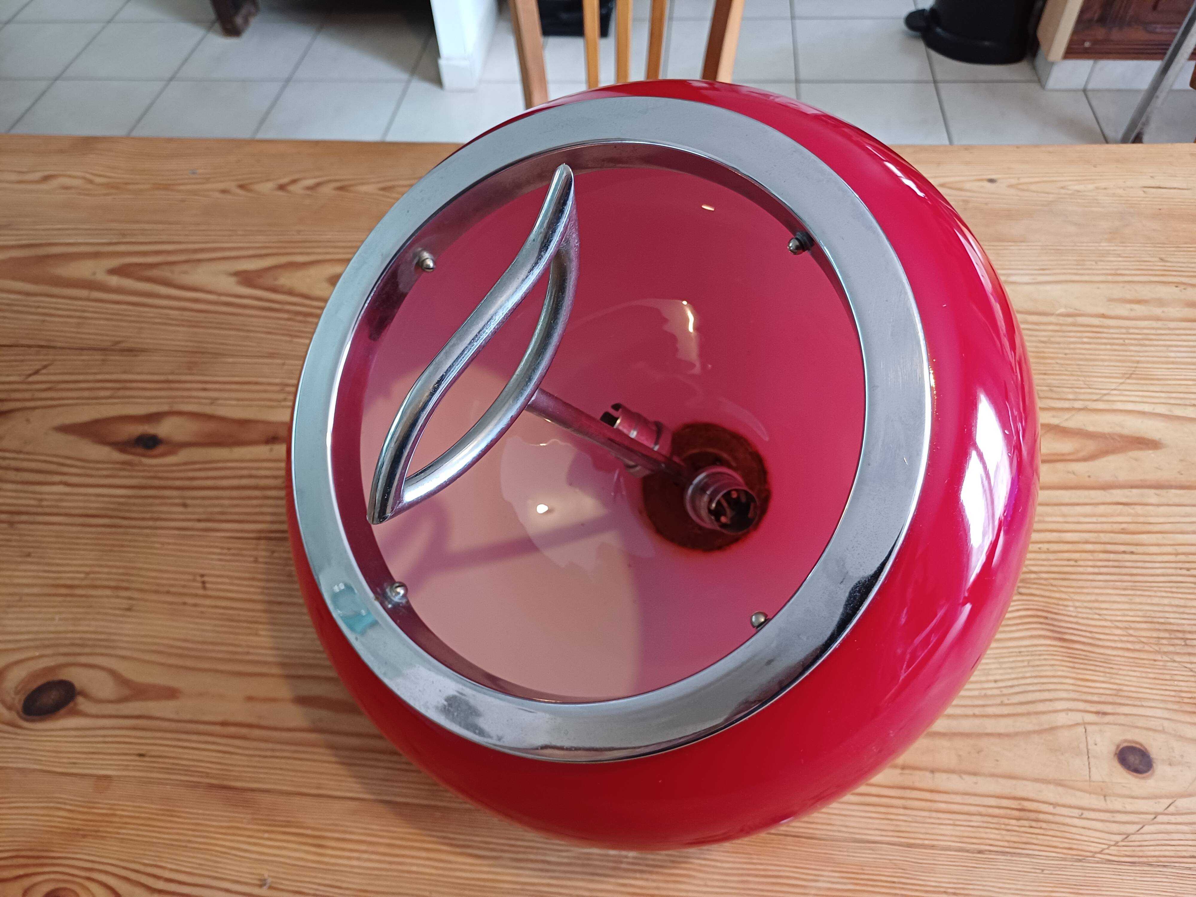 Vintage Opaline Red Pendant Lamp “VIRO”