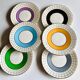 Set of 6 colorful dessert plates 1950s