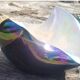 Ashtray and its pestle 6112 & candlestick 6146 Iridescent ceramic VERCERAM