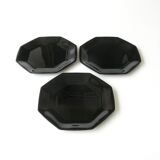 3 flat plates arcoroc - noir france - collection esso -