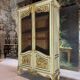 Bookcase in gilded wood and restored wood from the Napoleonic III period.