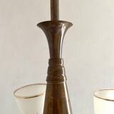 Art deco chandelier in copper and granite glass