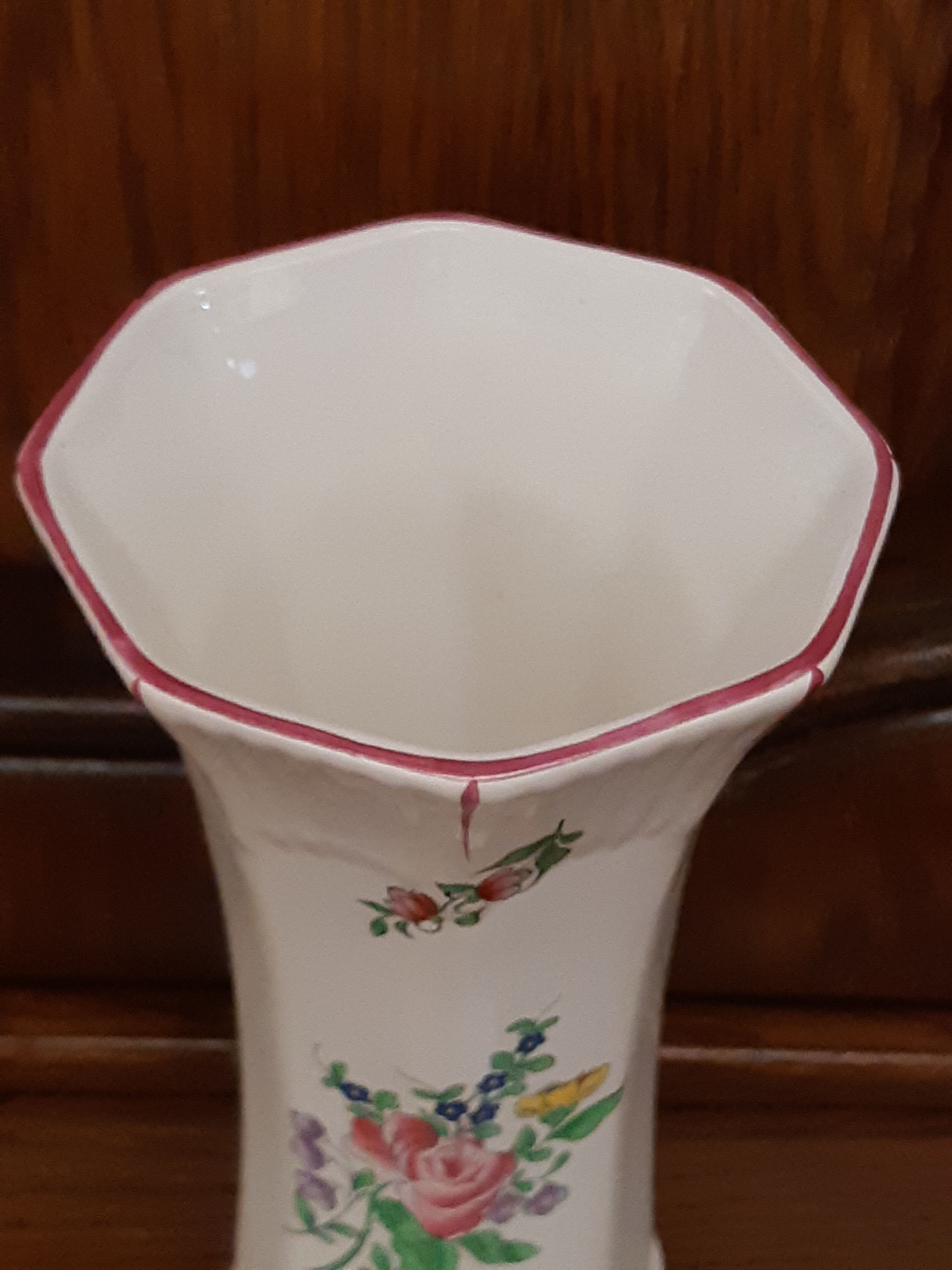 Vase Lunéville KG in painted ceramic enamelled decoration Lamppost