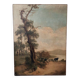 Grande peinture à l'huile sur toile 2 m x 1,50 m - paysage animé - Charles Louis Verboeckhoven