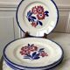 Set of 5 dessert plates gien model "cancale" 40s