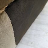 1960s, Danish 3-seater sofa, green furniture velour, oak wood legs.