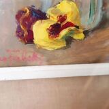 Oil painting on panel Remo Fabretti (Ancona 1905-1983) vase with flowers