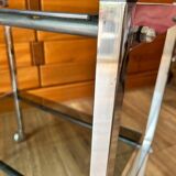 Chrome and glass serving trolley