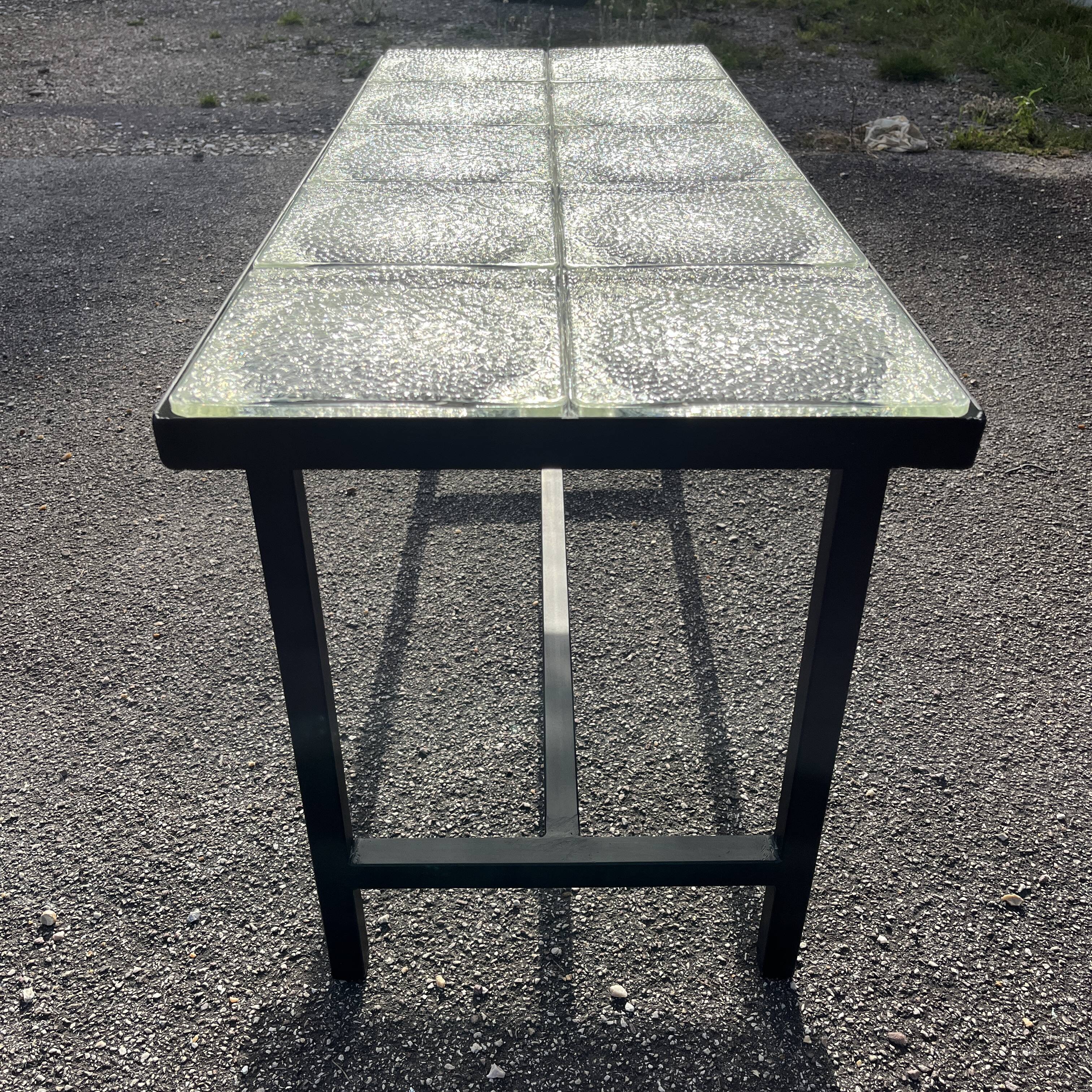Table basse moderniste carreaux de verre Saint Gobain