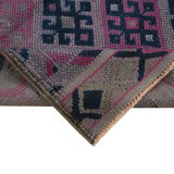 Hand-knotted wool turkish purple runner carpet 95 cm x 406 cm