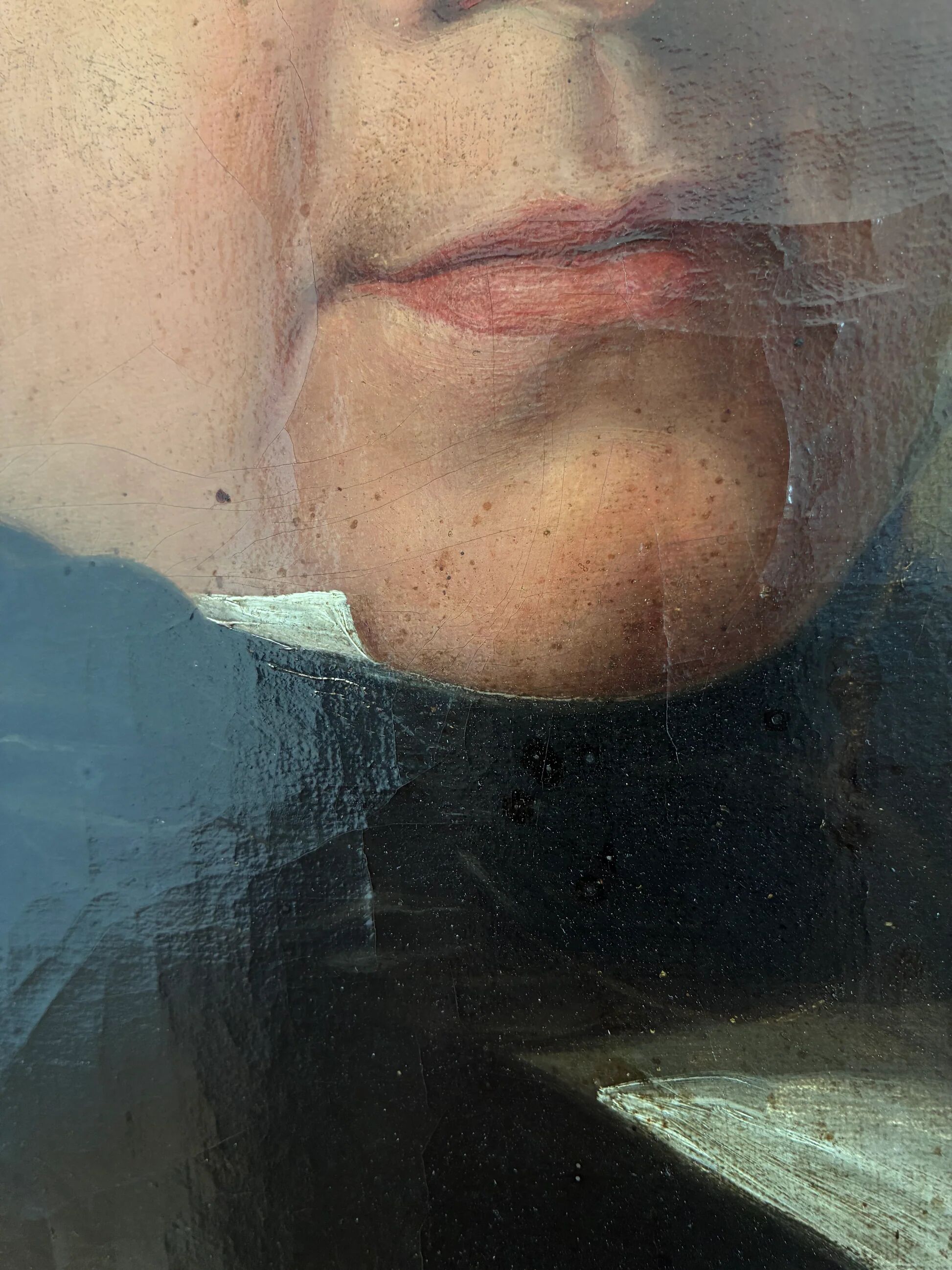 Antique original oil painting of a German opera tenor, large 19th century portrait