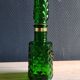 Carafe à whisky vintage en verre vert moulé pointe de diamant