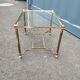 Old coffee table side metal gilded top glass style Louis XVl