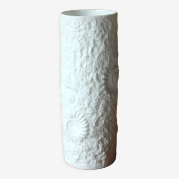 White bisque porcelain vase AK Kaiser, anniversary edition, vintage from the 1990s, marked