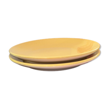 Set of 2 yellow dessert plates