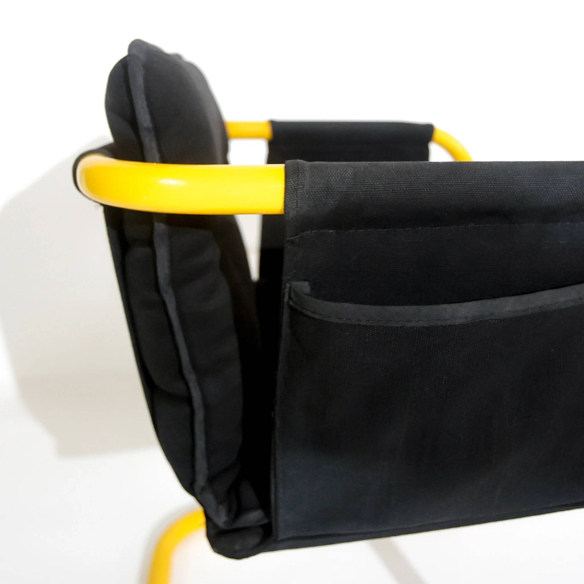 Postmodern cantilever armchair with a yellow tubular frame, Italy, 1970s.