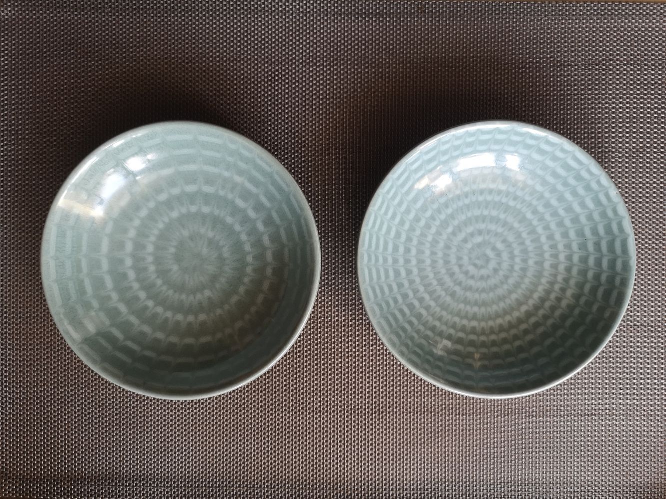 Set of 6 faience cups from Longchamps 1970s