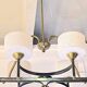 Maison Arlus, mid-century chandelier, brass and opaline, France 1950