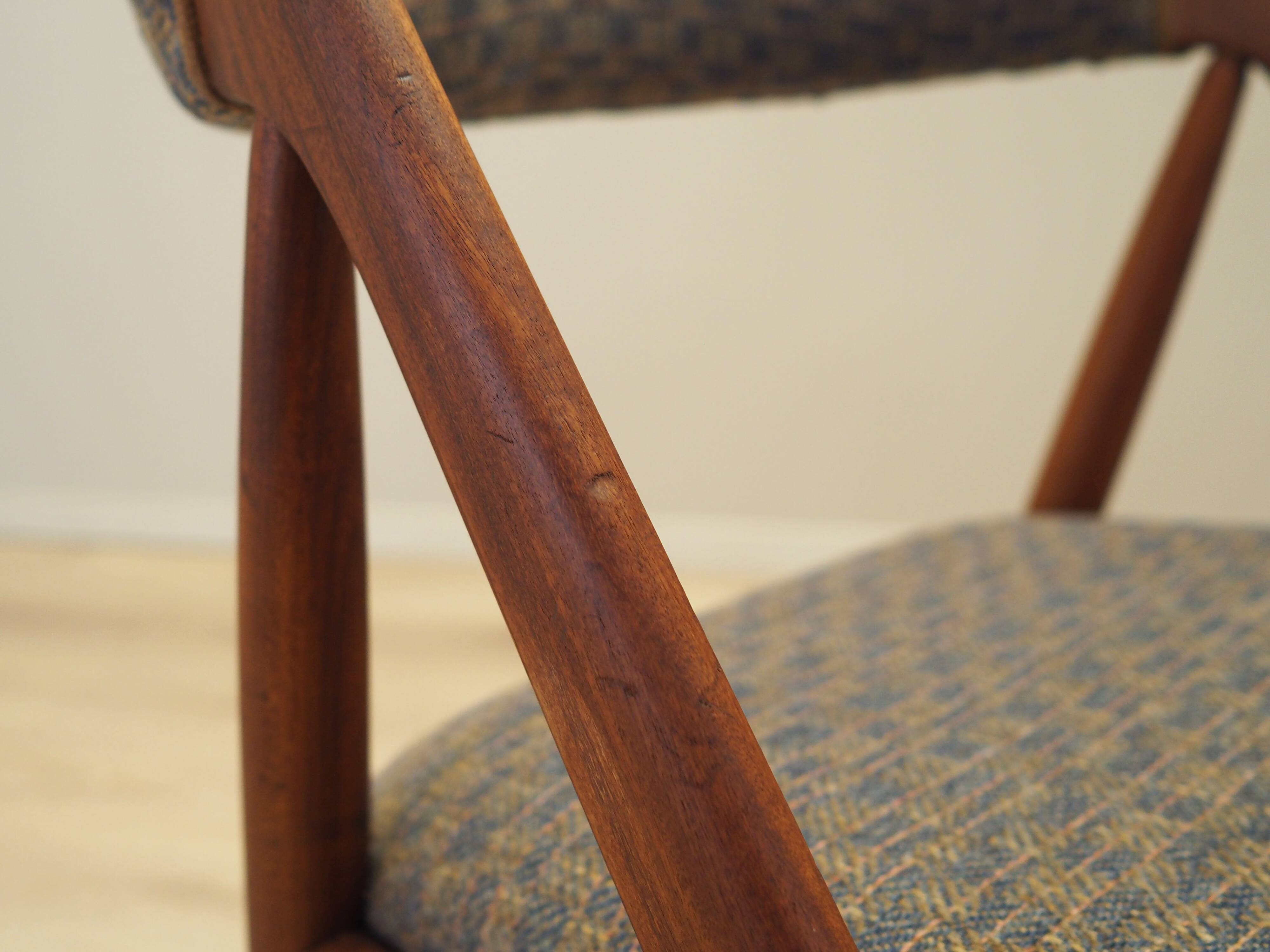 Set of three teak chairs, Danish design, 1970s, designer: Kai Kristiansen